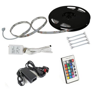 RGB 300LEDs 5050 SMD LED Fita Strip Light Kit + 5A adaptador IR Controlador